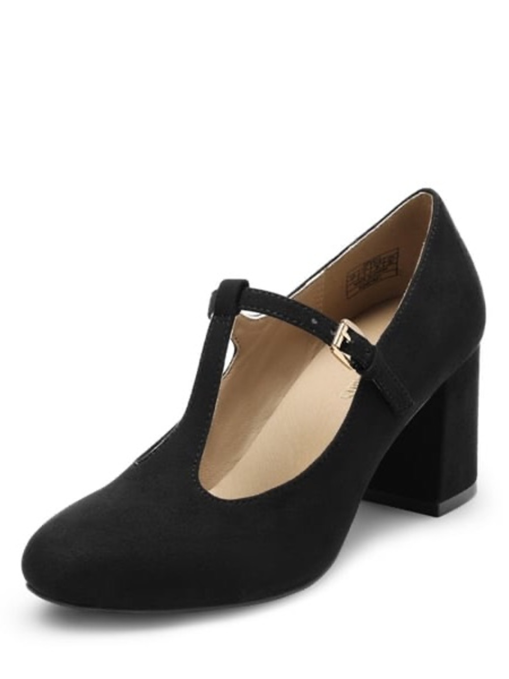 T-Strap Mary Jane Pumps with Chunky Heel - Picture 9 of 9